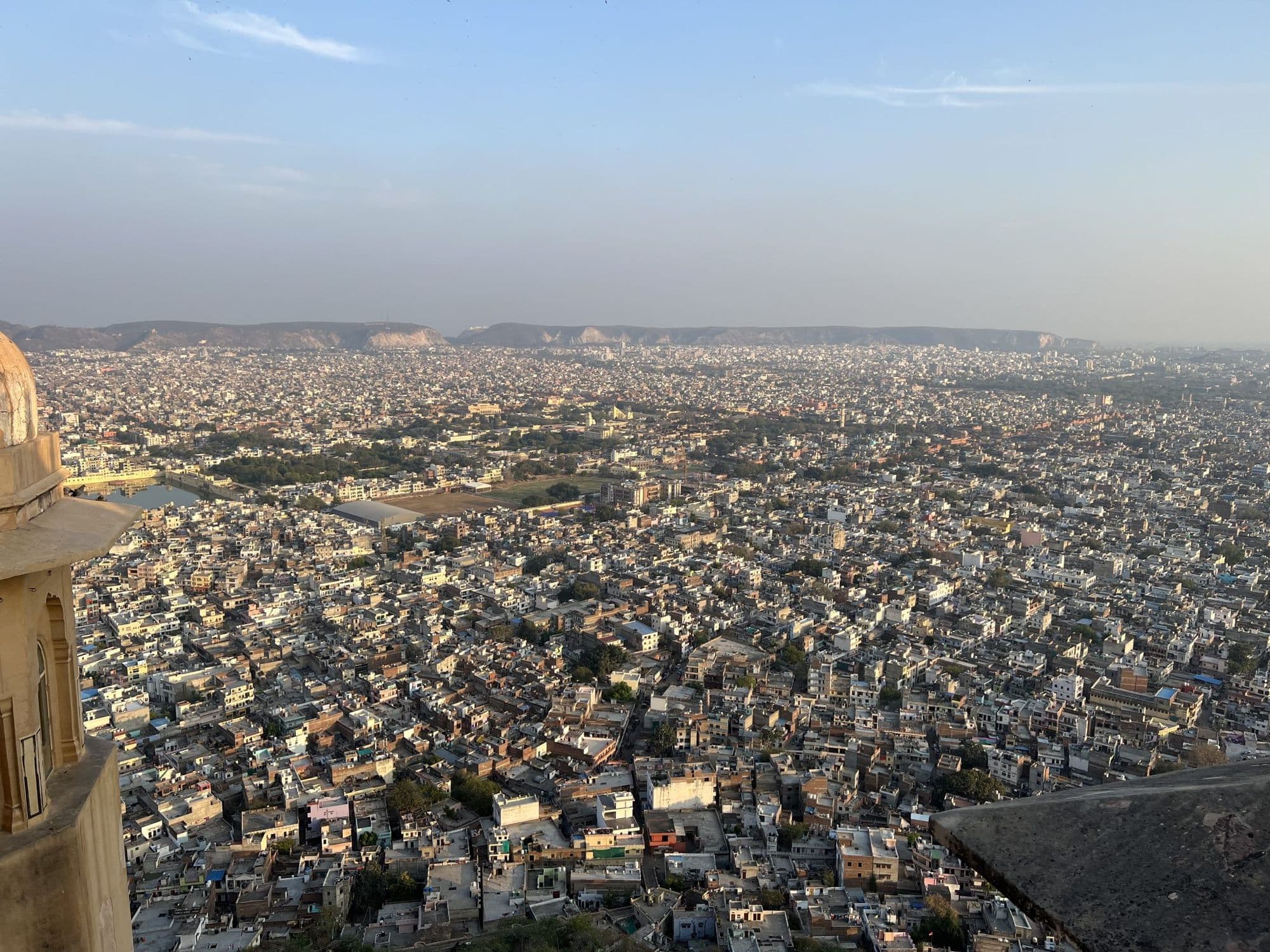 Aerial view across Jaipur city